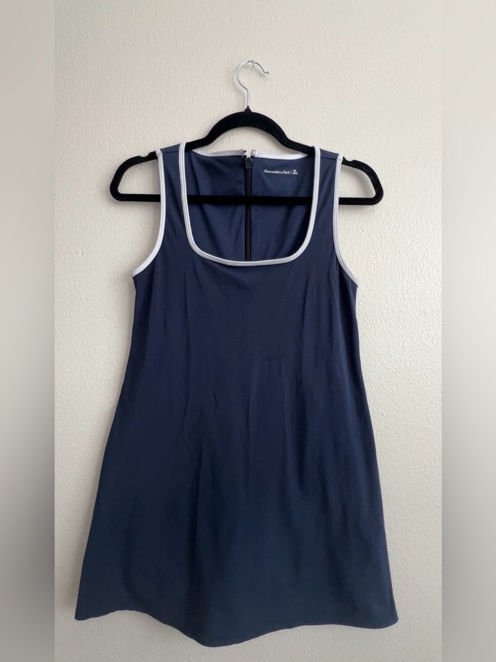 Navy Tank Travler Dress with White Trim - Abercrombie & Fitch